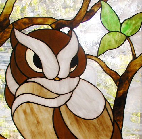 BACK to custom stained glass owl window