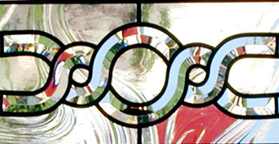 Victorian style beveled glass transom window