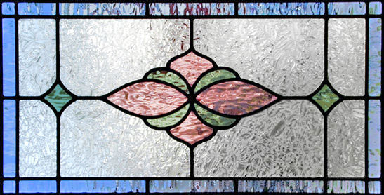 stained and leaded glass horizontal panel JS08colr1h
