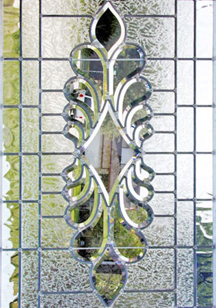 Custom leaded glass bevel window J13P4