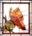 Butterfly stained and leaded glass custom window 