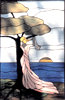 Lady stained glass leaded glass window