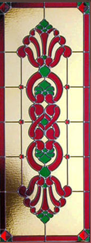 Victorian style stained and leaded glass door window