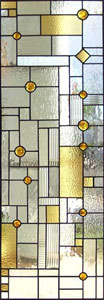 Custom stained and leaded glass Frank Lloyd Wright inspired window