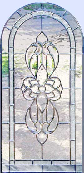 Custom leaded glass arched bevel window custom