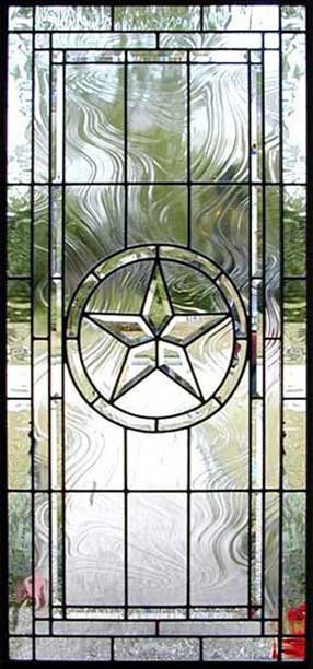 Texas Star leaded glass bevel window