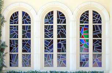 Custom stained and leaded glass windows