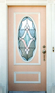 stained glass oval Victorian door