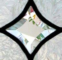 beveled stars leaded glass transom window