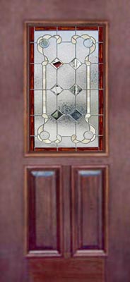 View Victorian style stained and leaded glass door window