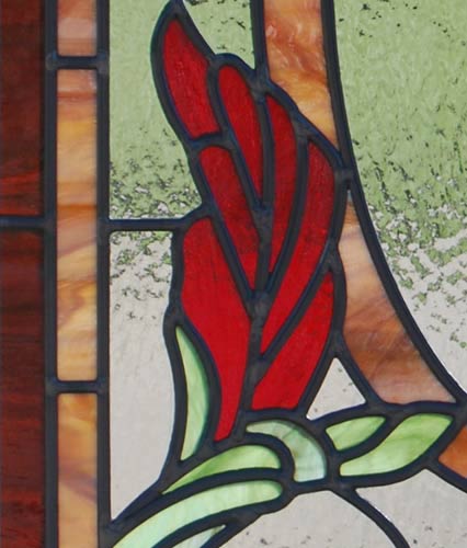 Victorian style custom stained and leaded glass window