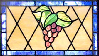 stained and leaded glass grapes window