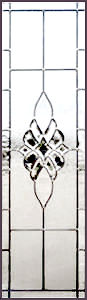 Custom leaded glass horizontal bevel transom window