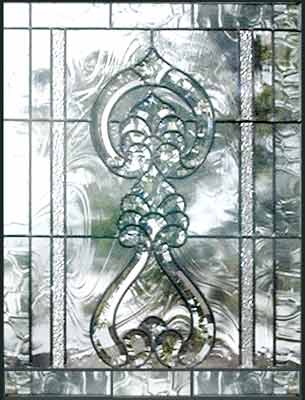 leaded glass bevel door window