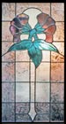 Custom stained and leaded glass flower window