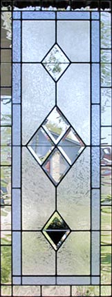 Blue Diamond leaded glass bevel window