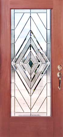 Custom leaded glass bevel door