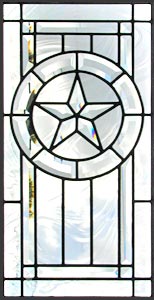 Texas star leaded glass bevel window