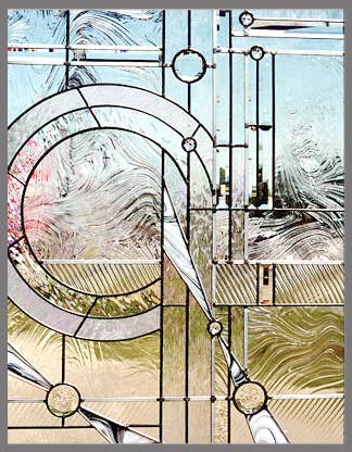 Custom leaded glass abstract 21 window