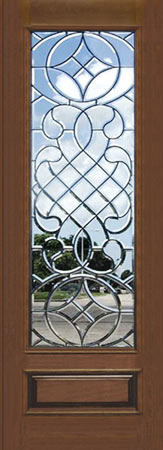 leaded glass bevel mahogany door
