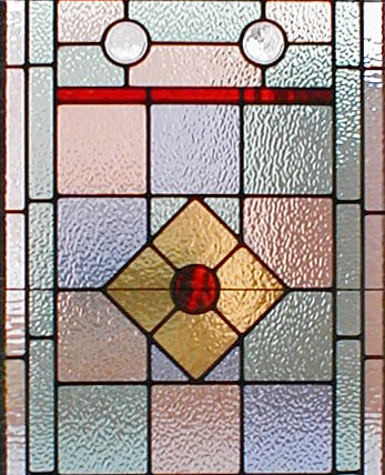 Art Deco stained and leaded glass window
