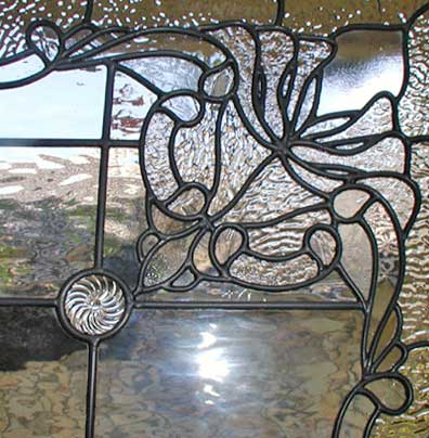 Large Leaded Glass Fleur Des Lis Window Custom By Jack McCoy