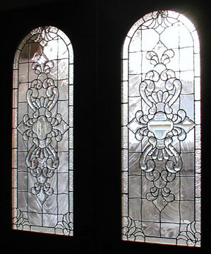 leaded glass Victorian style beveled door windows