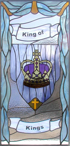 King of Kings custom stained glass and leaded glass spiritual window