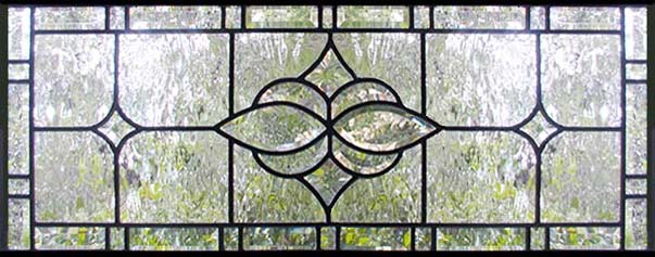 leaded glass horizontal bevel transom window custom glass design