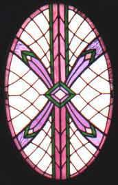 Custom stained and leaded art deco style windows