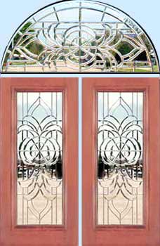 entry with all beveled leaded glass windows