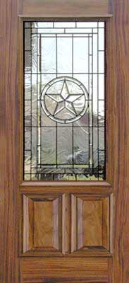 Custom Texas Star leaded glass bevel door window custom glass design