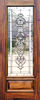 mahogany door with 4infsetsd leaded glass bevel window