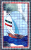 big boat sailboat stained and leaded glass custom window