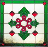 Custom stained and leaded glass inf red3 Victorian style window