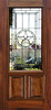 mahogany door with tx star leaded glass bevel window