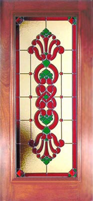 Victorian style stained and leaded glass door