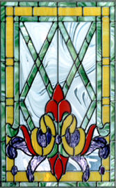 Victorian custom stained and leaded glass window