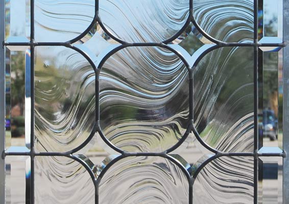 beveled glass stars in custom leaded glass window