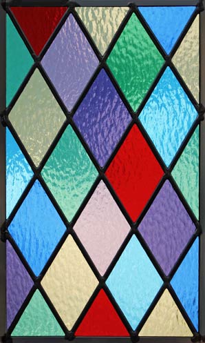 stained and leaded glass Colored Diamonds window