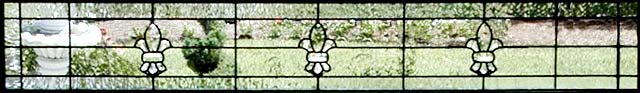 Custom bevel Fleur de Lis transom window
