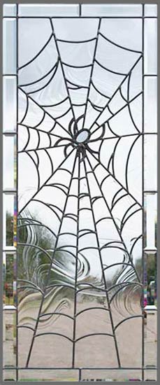 Leaded Stained Glass spider web window