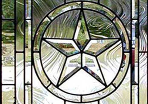 Texas Star custom leaded glass bevelled window