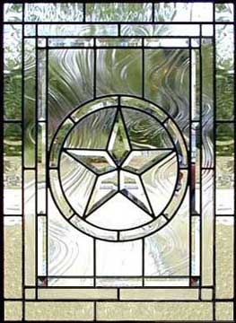 Texas Star custom leaded glass bevel window