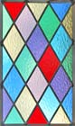 Colored diamonds stained and leaded glass custom window