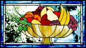 stained and leaded glass fruit bowl custom window