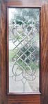 mahogany door with SB33 Waterglass leaded glass window