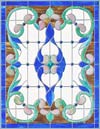 Custom stained and leaded glass Vict97p Victorian style window