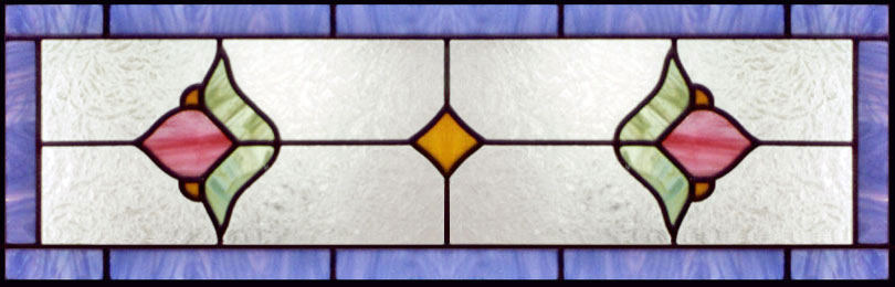 Custom stained and leaded glass Victorian era transom vict13t window