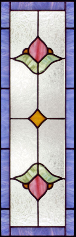 Custom stained and leaded glass Victorian era sidelight vict13s window